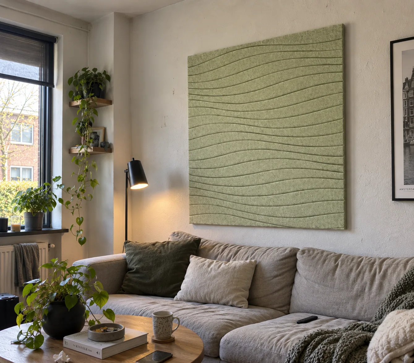 Woonkamer · Golf · Olijfgroen vilt
