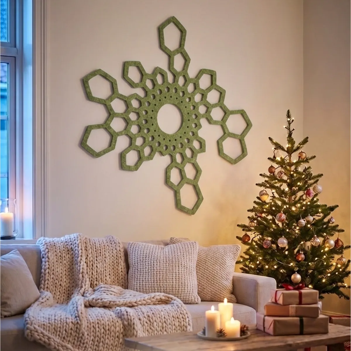 Hushex · Olijfgroen vilt · Woonkamer